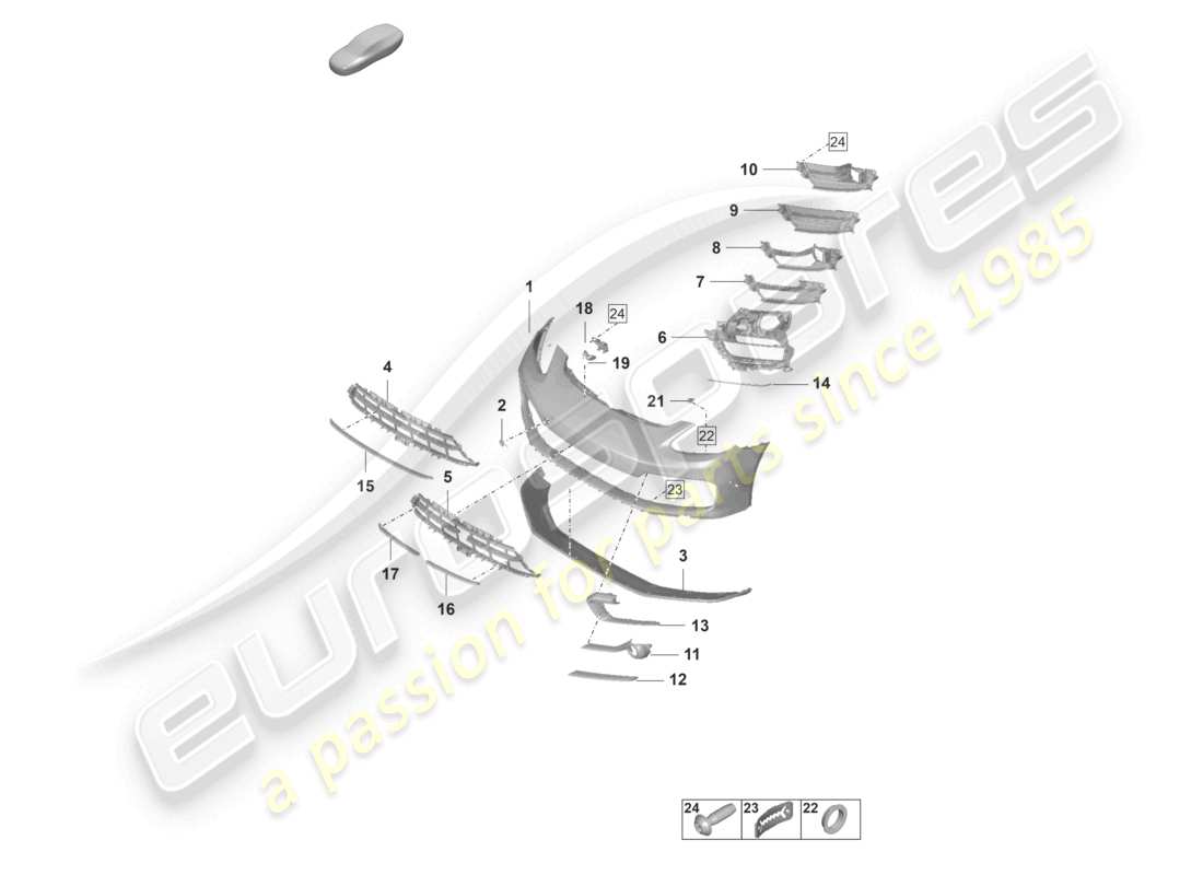 porsche 2024 (panamera 971-2) stoßstange vorne gts ersatzteildiagramm