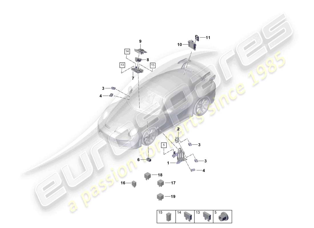 porsche 2025 (992-2 gt3) zentralelektrik armaturenbrett ersatzteilübersicht