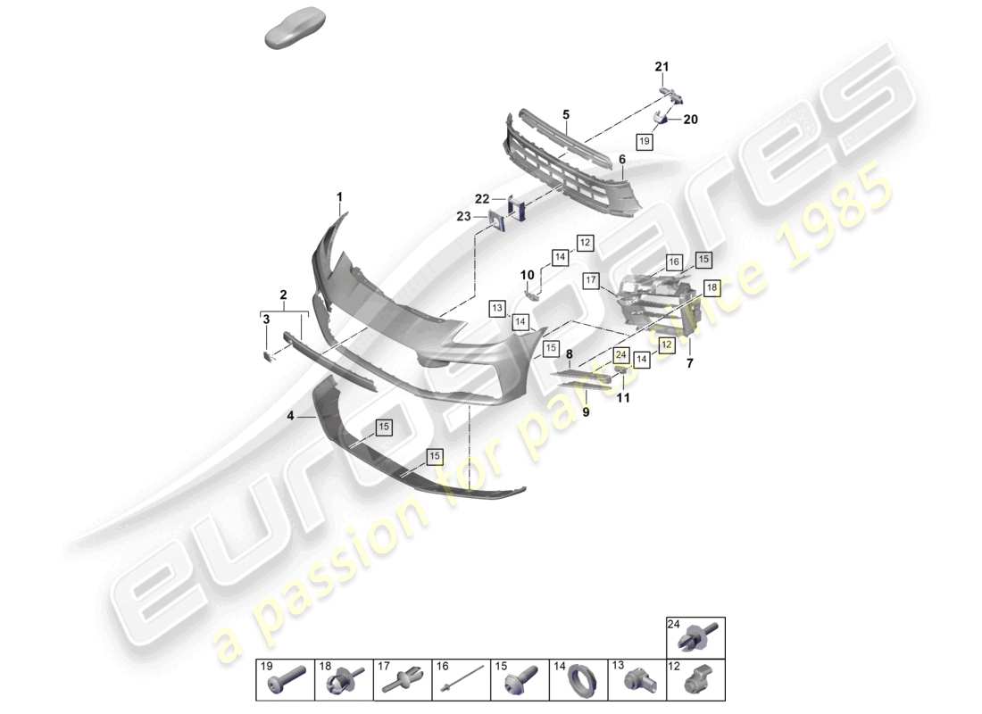 porsche 2026 (panamera 976) stoßstange vorne, ersatzteildiagramm