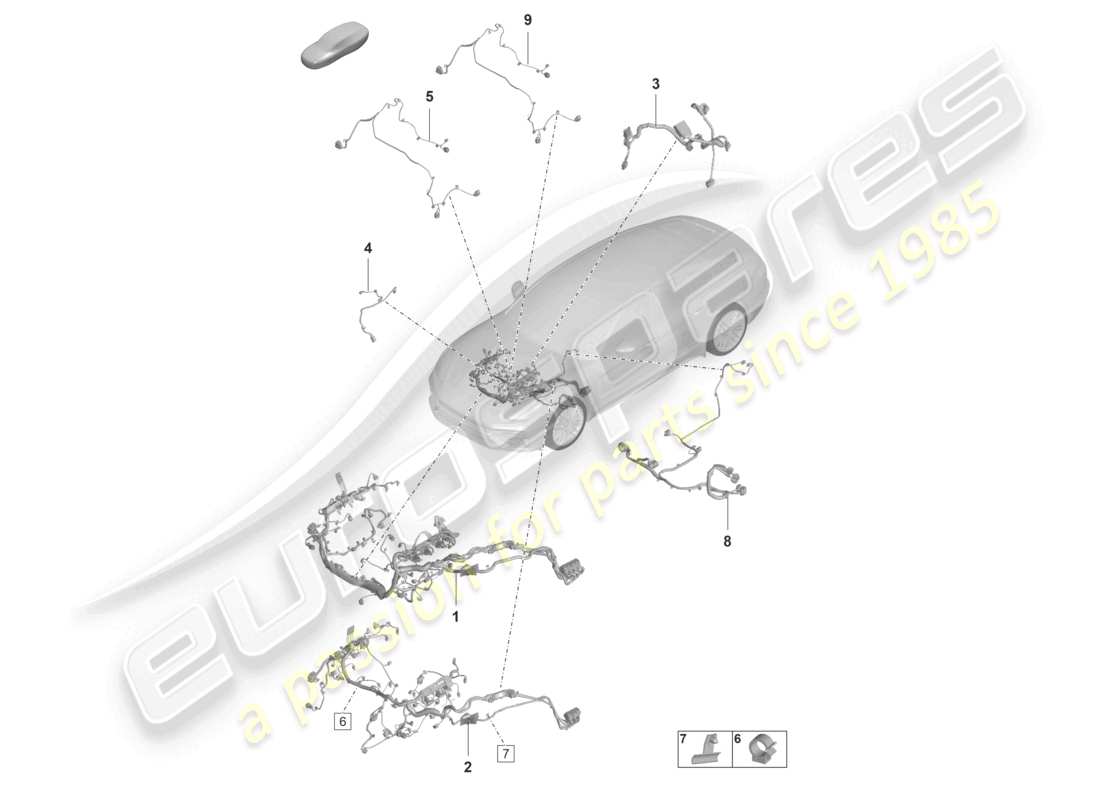 porsche 2023 (panamera 971-2) kabelbäume motorteildiagramm
