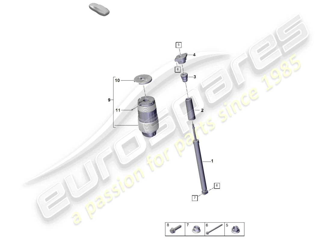 porsche 2026 (panamera 976) luftfederung stoßdämpfer aktive elektrische dämpfungsregelung teilediagramm