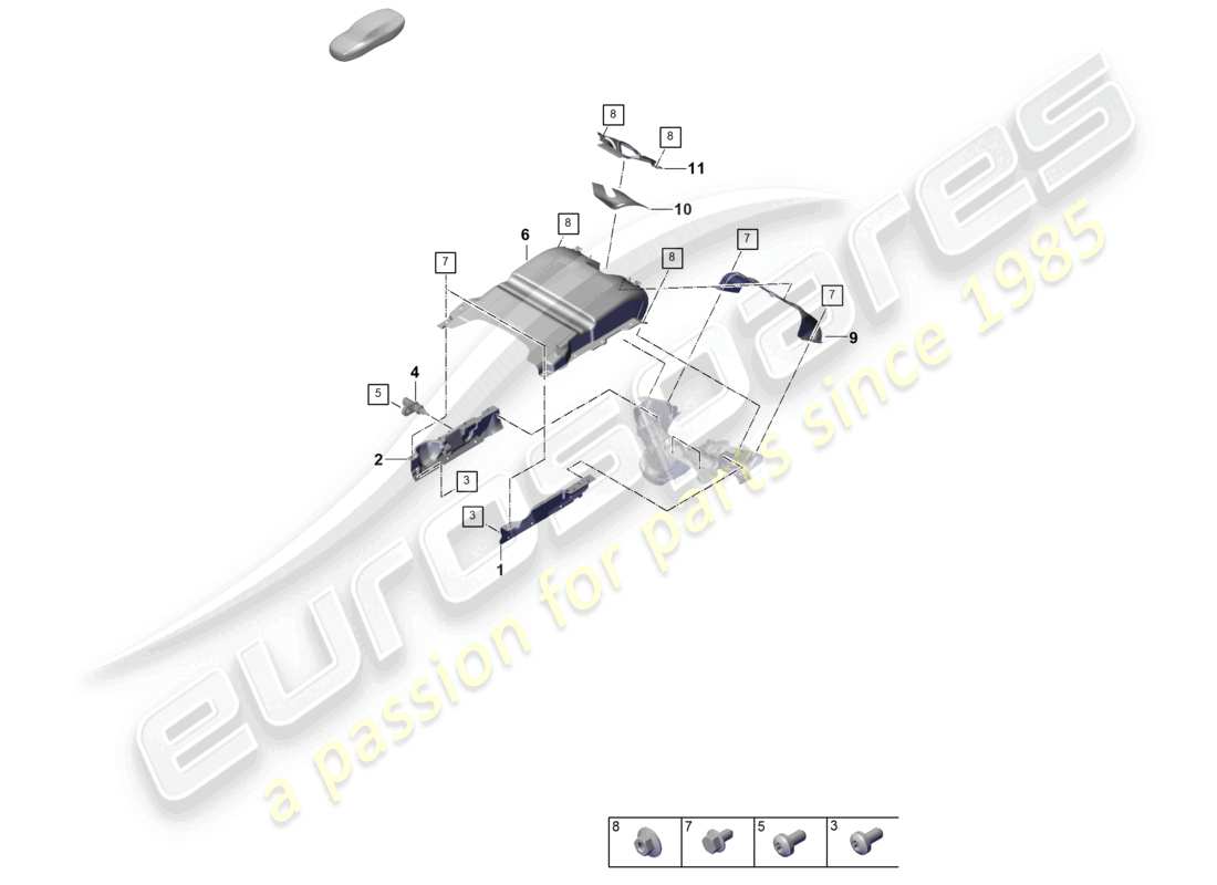 porsche 2025 (panamera 976) abgasanlage wärmedämmung luftführungskanal für fahrzeuge mit ottopartikelfilter teilediagramm