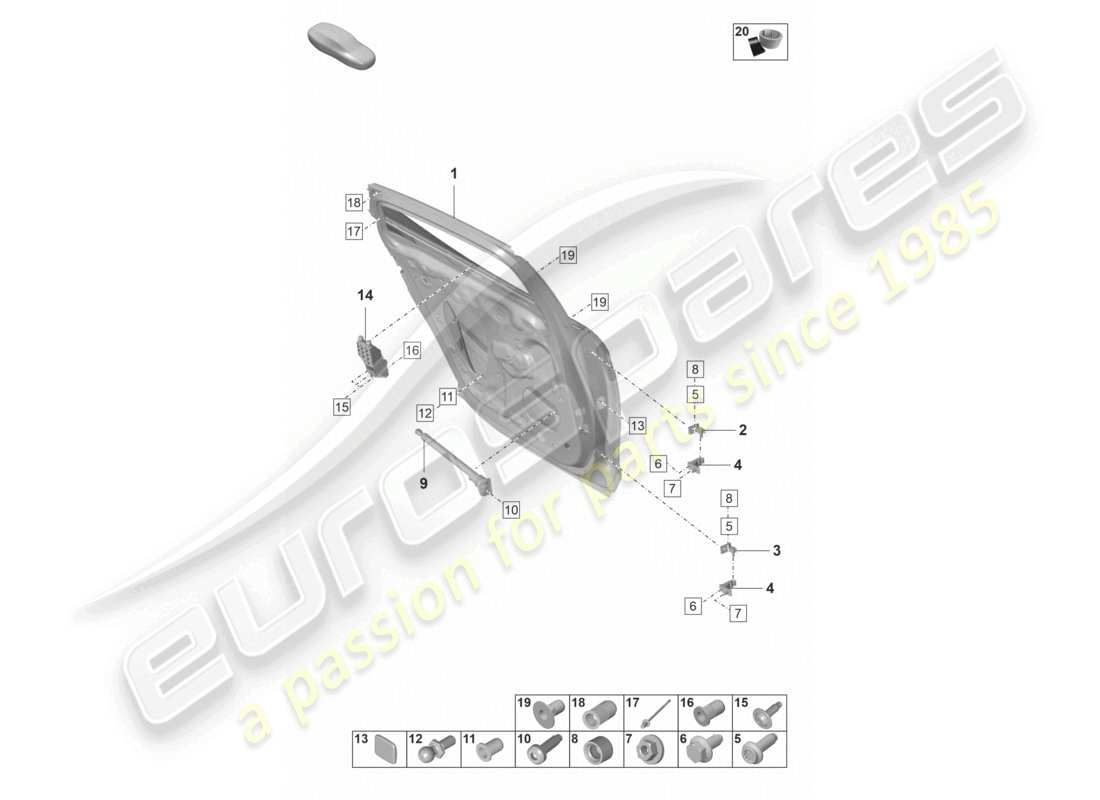 porsche 2022 (panamera 971-2) türschale hinten ersatzteil-diagramm