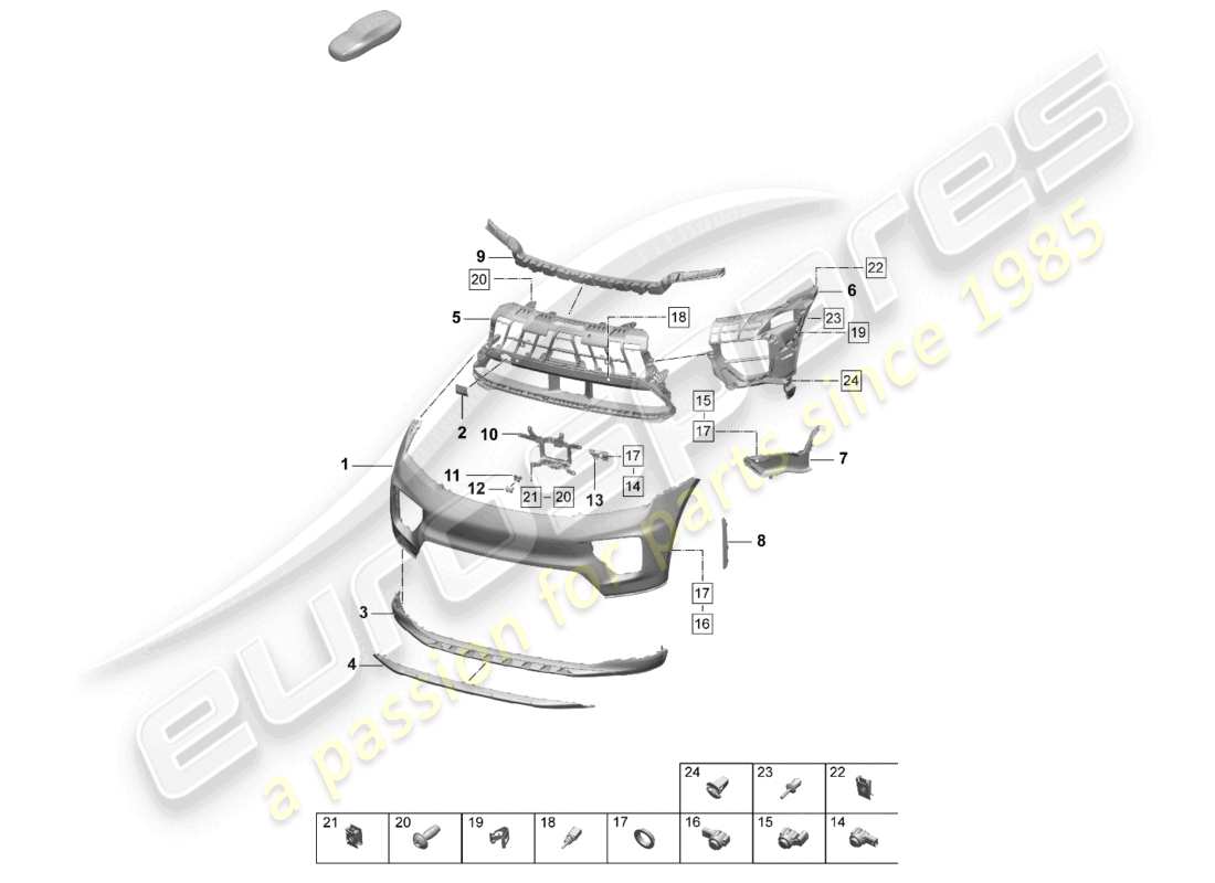 porsche 2025 (macan-e) stoßstange vorne teilediagramm