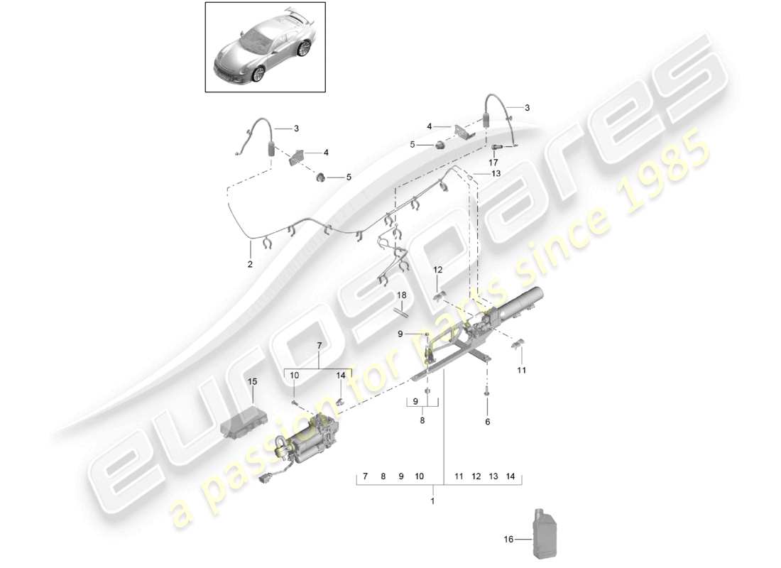porsche 2021 (991-2 r/gt3/rs) adaptive federung vorderachse d >>- mj 2017 ersatzteildiagramm