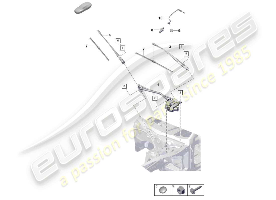 porsche 2024 (panamera 976) scheibenwischeranlage kompl. regensensor ersatzteilübersicht