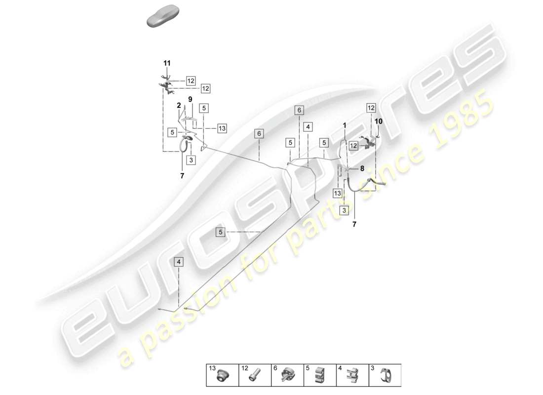 porsche 2025 (macan-e) bremsleitung mitte unterboden hinten teilediagramm