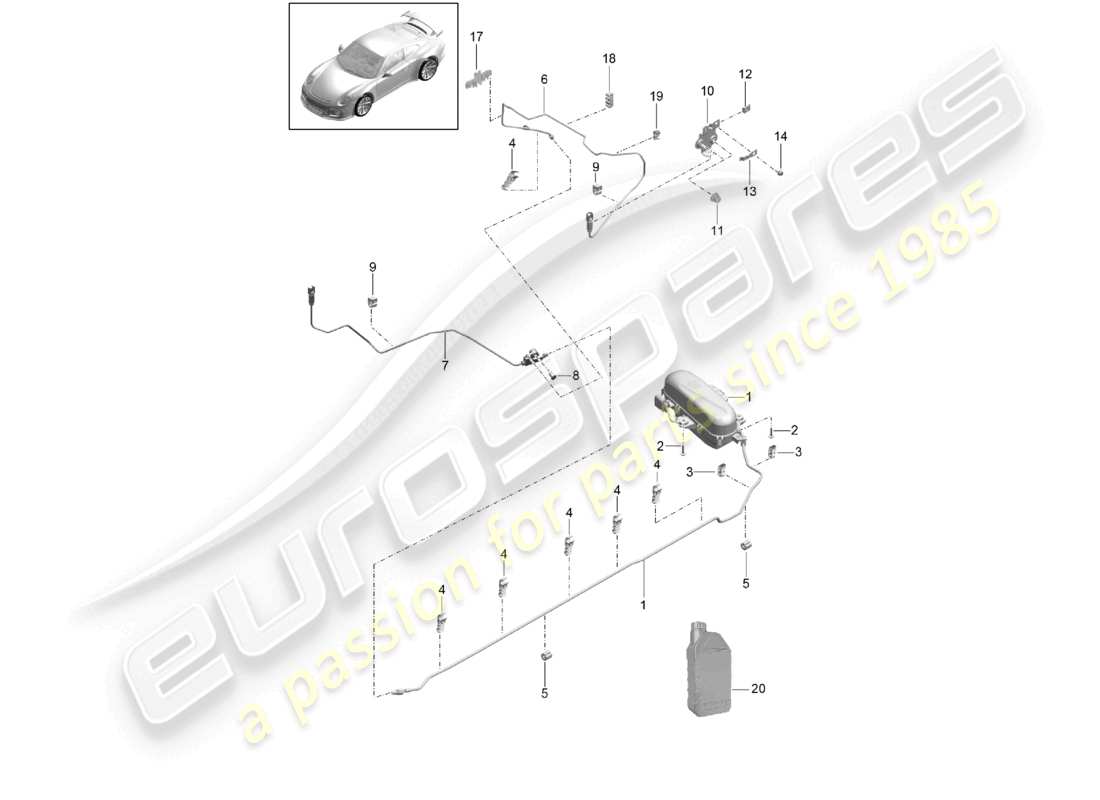 porsche 2021 (991-2 r/gt3/rs) adaptive federung teilediagramm
