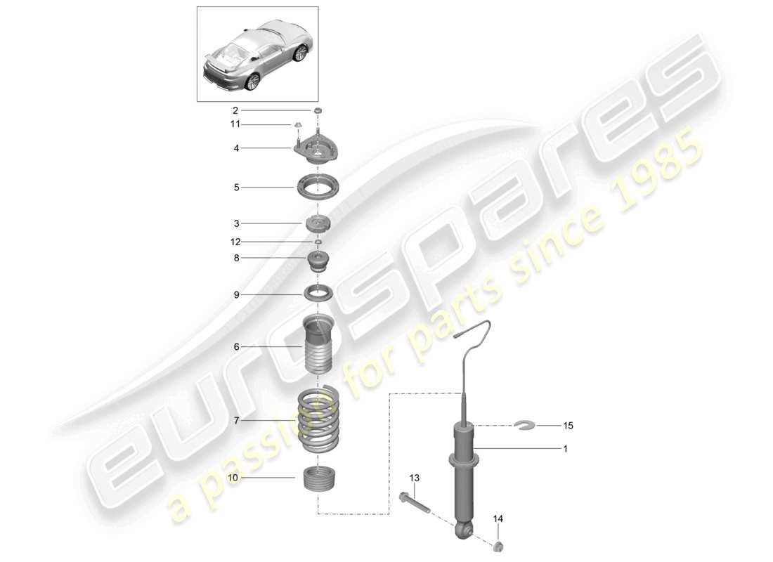 porsche 2021 (991-2 r/gt3/rs) stoßdämpfer schraubenfeder d >>- mj 2017 ersatzteildiagramm