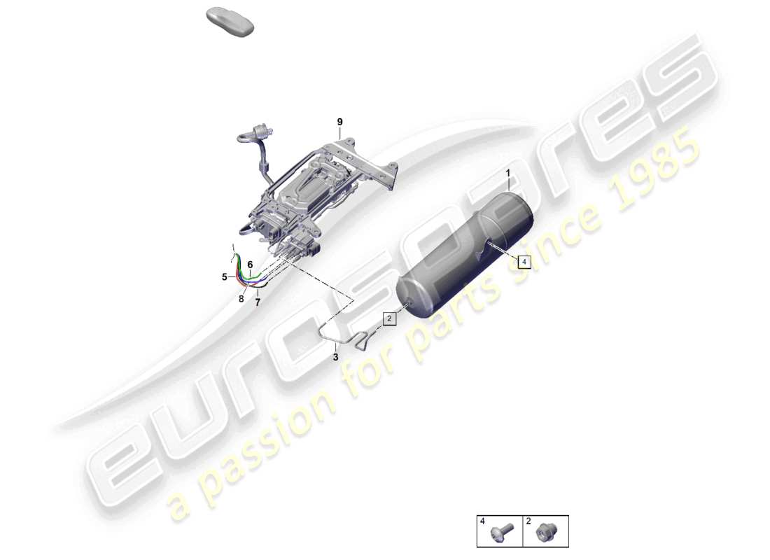 porsche 2024 (panamera 976) druckspeicher luftleitung teilediagramm