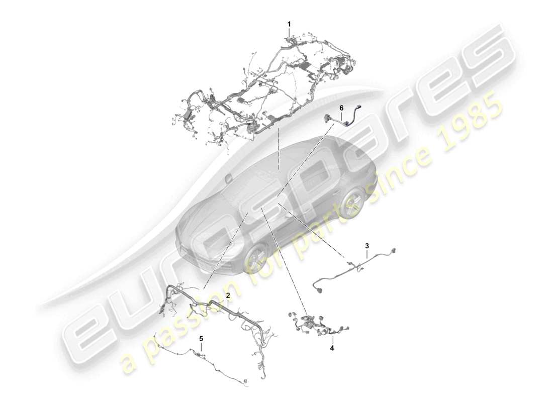 porsche 2024 (panamera 976) kabelsatz für fahrgastraum und armaturenbrett kabelbaum für mittelkonsole ersatzteildiagramm