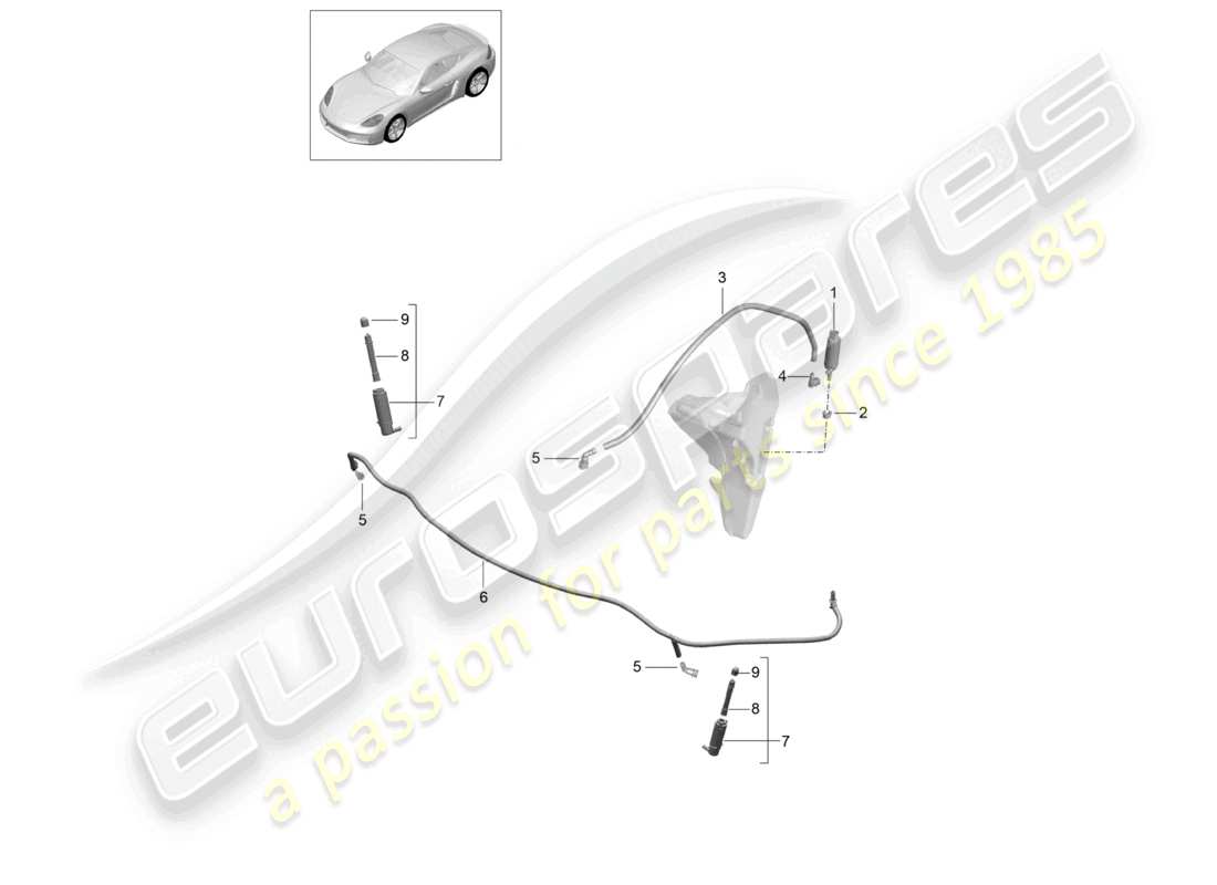 porsche 2024 (718 cayman) scheibe teilediagramm