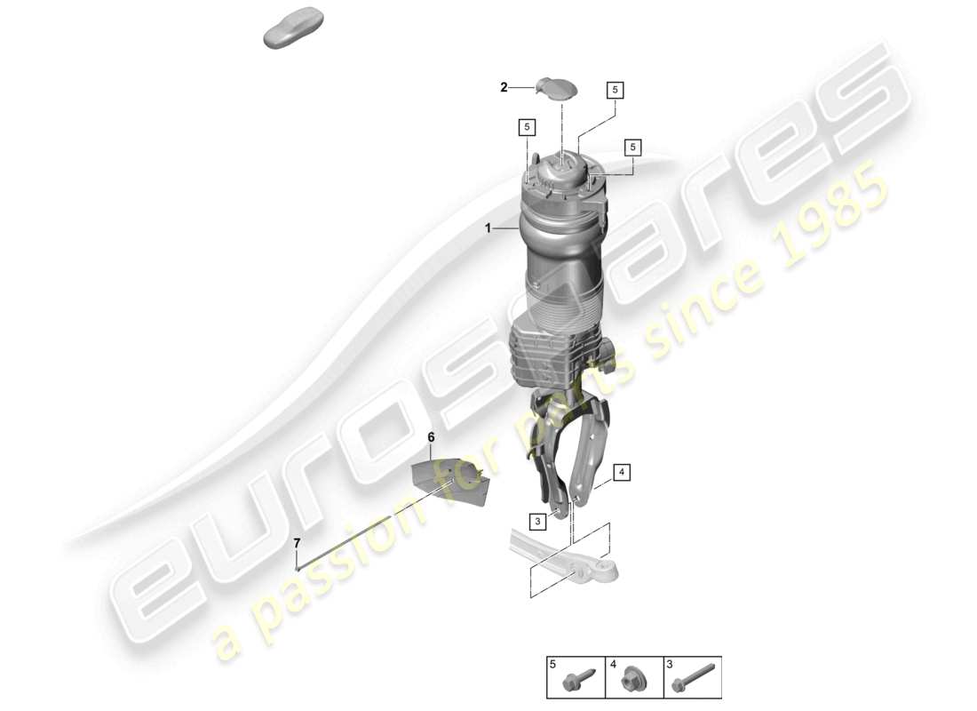 porsche 2025 (cayenne e3 pa) luftfederung luftfedermodul (komplett) teilediagramm