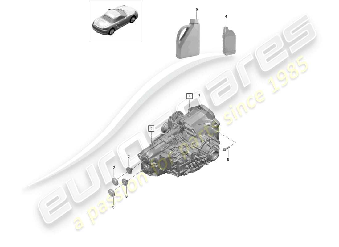 porsche 2024 (718 boxster) - pdk - getriebe-teilediagramm