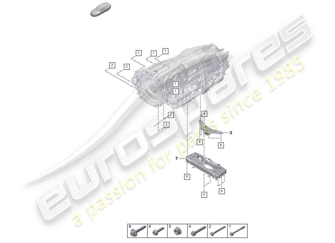 porsche 2024 (panamera 976) befestigungsteile für motor und getriebe getriebeträger ersatzteilzeichnung