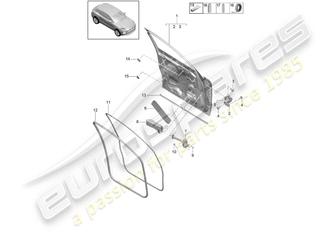 porsche 2021 (macan) türschale vorne zubehör teilediagramm
