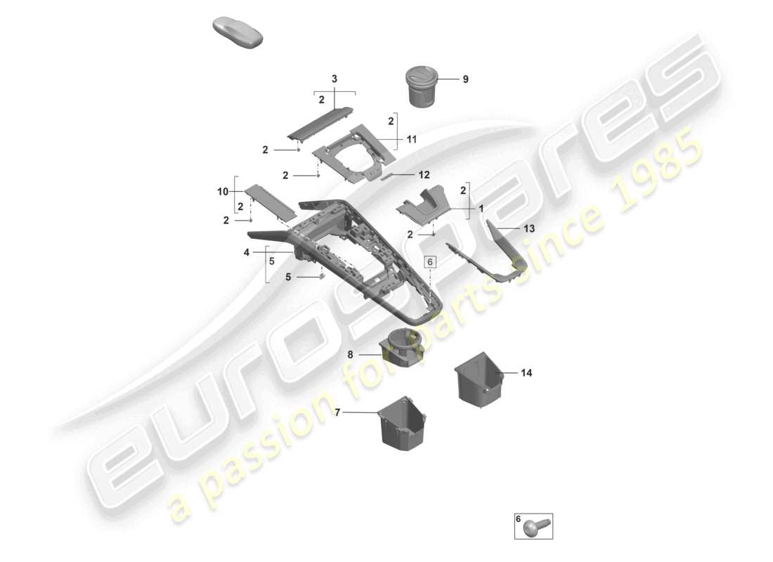 porsche 2024 (992-2 gt3/rs/st) mittelkonsole zubehör teilediagramm