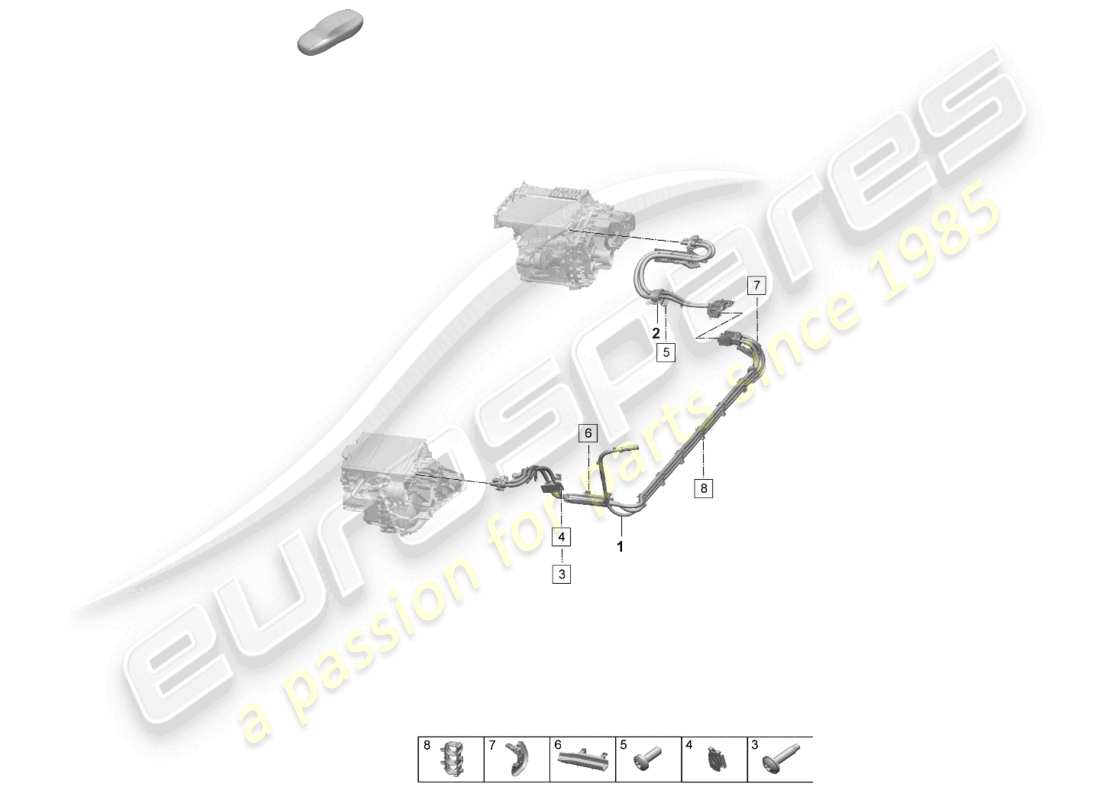 porsche 2025 (macan-e) hochvolt-leitungssatz elektromotor teilediagramm