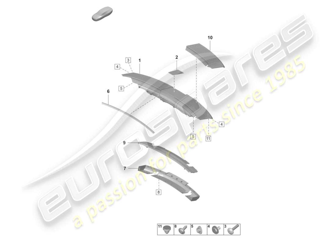 porsche 2022 (panamera 971-2) heckspoiler hinten teilediagramm