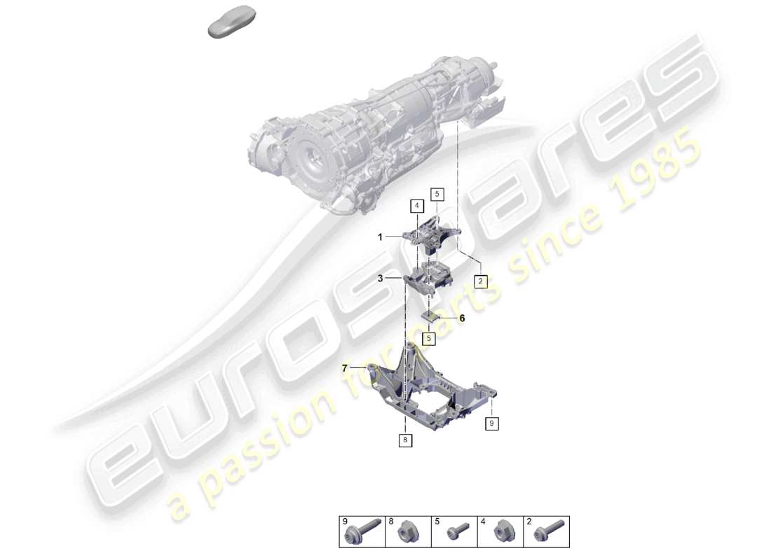 porsche 2024 (cayenne e3 pa) getriebelagerung getriebeträger teilediagramm