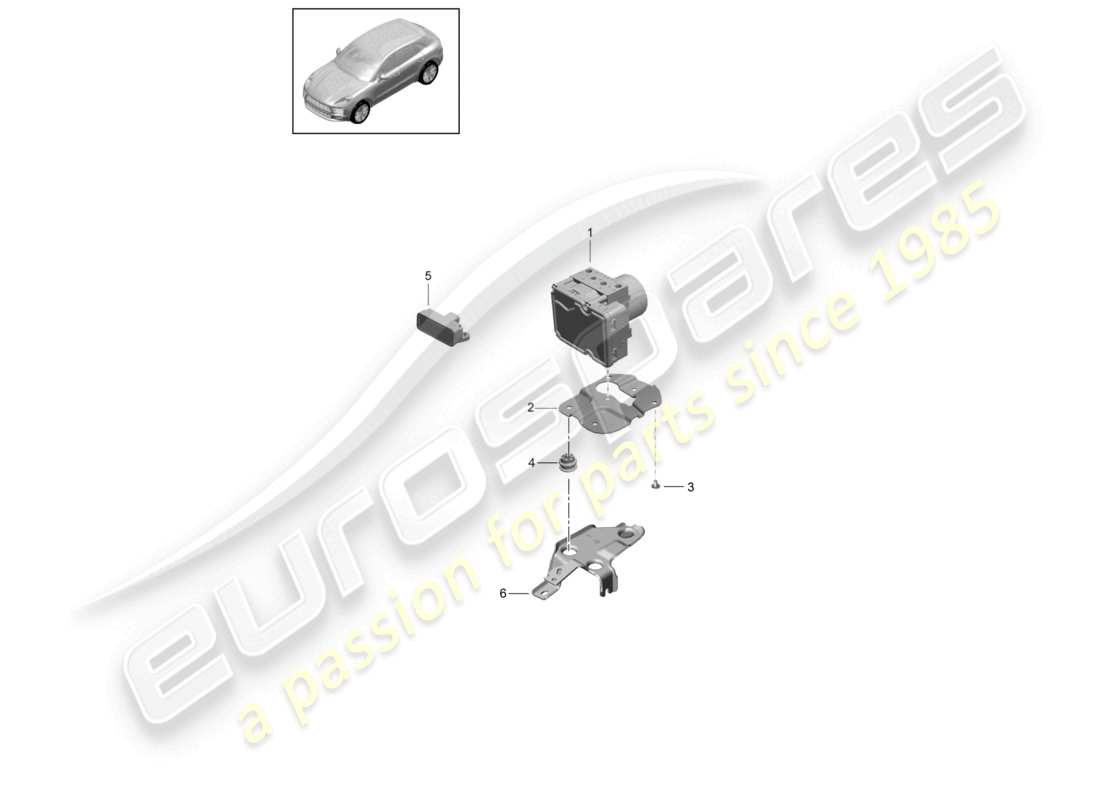 porsche 2021 (macan) hydraulikaggregat antiblockiersystem -abs- teilediagramm