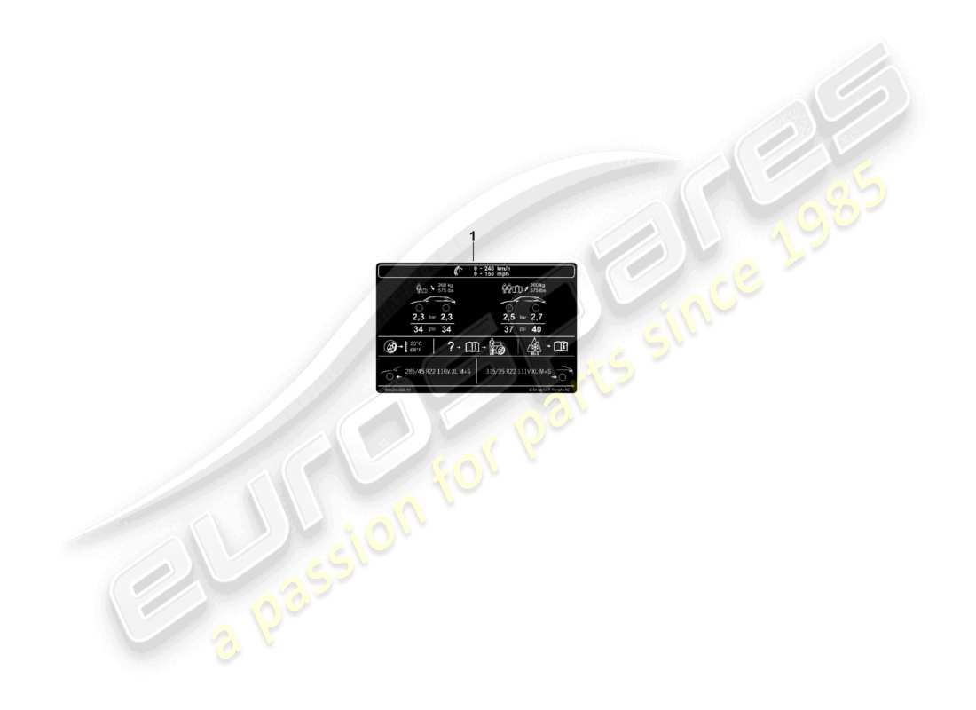 porsche 2023 (cayenne e3 pa) typenschild für 22 reifendruck für allwetterreifen teilediagramm