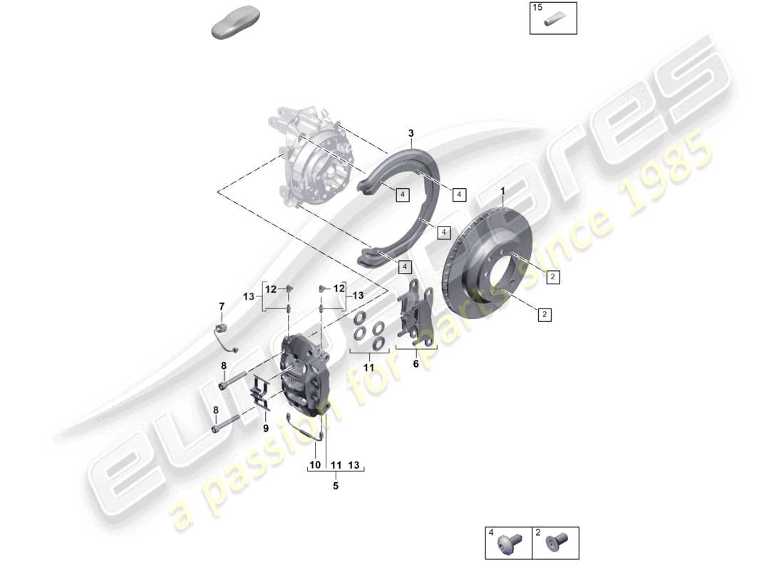 porsche 2025 (cayenne e3 pa) scheibenbremse basic hinterachse teilediagramm