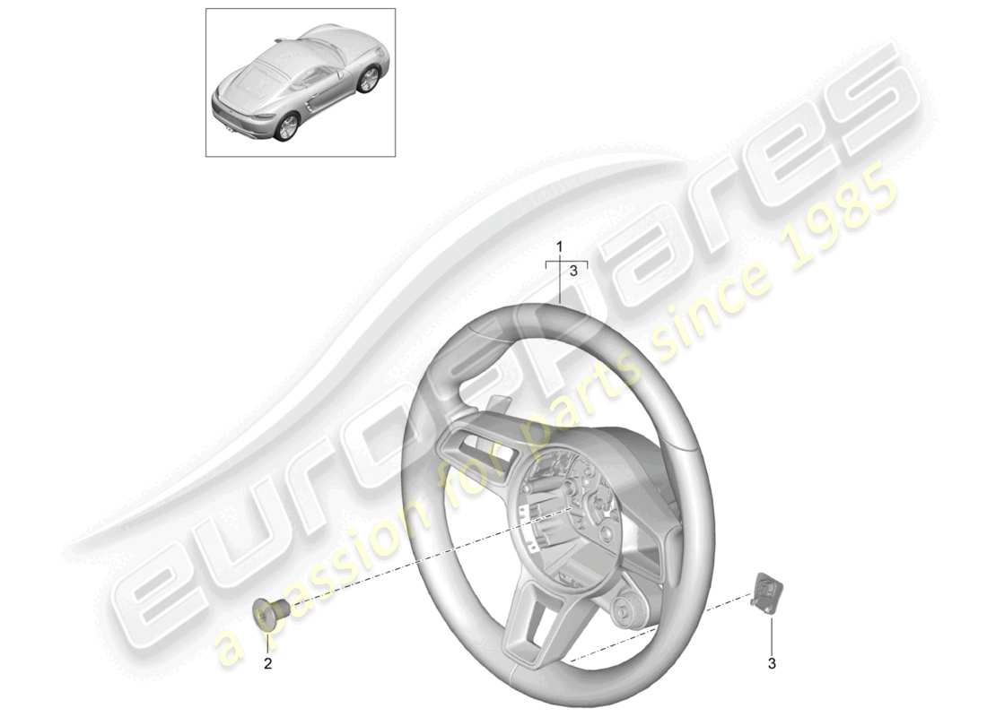 porsche 2024 (718 cayman) lenkrad - pdk - teilediagramm