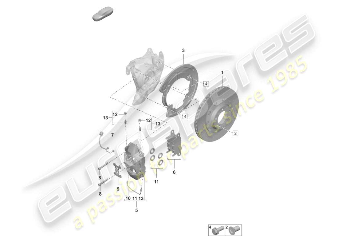porsche 2024 (992-2) scheibenbremse basic hinterachse teilediagramm