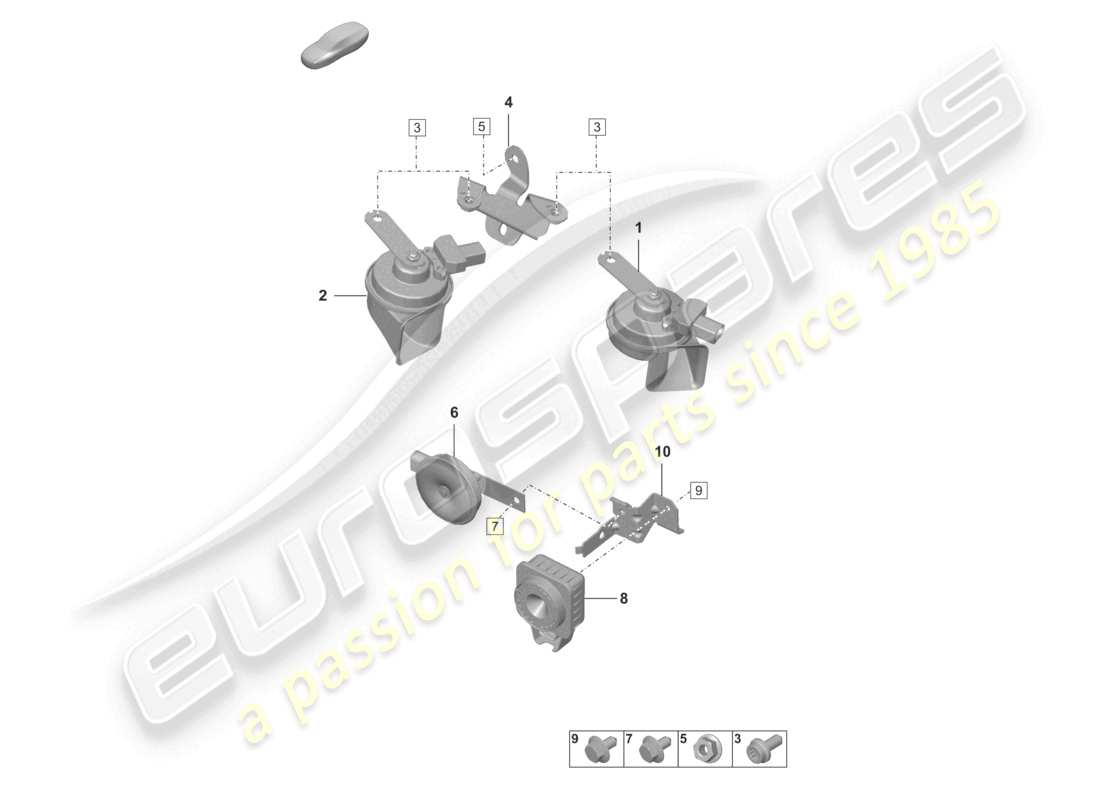 porsche 2026 (992-2 turbo / s) fanfare signalhorn alarmsystem teilediagramm