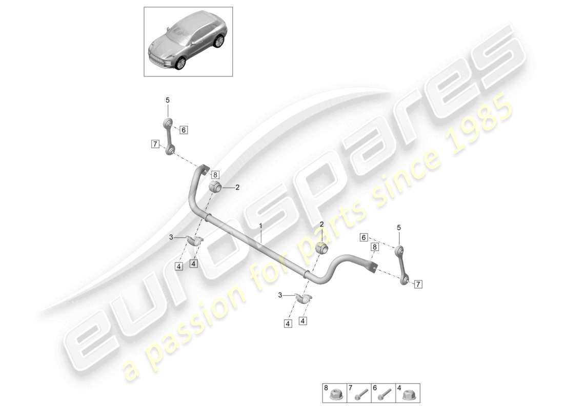 porsche 2021 (macan) stabilisator-ersatzteildiagramm