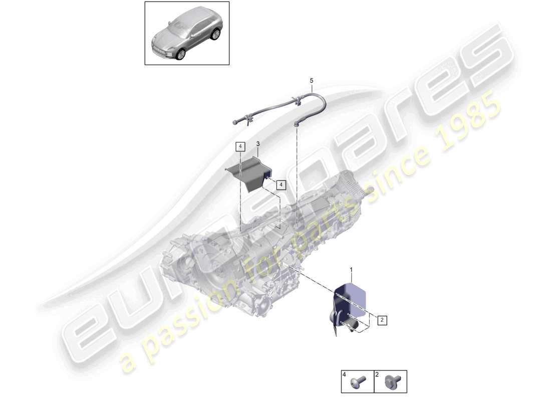 porsche 2021 (macan) 7-speed doppelkupplungsgetriebe - pdk - zubehör teilediagramm