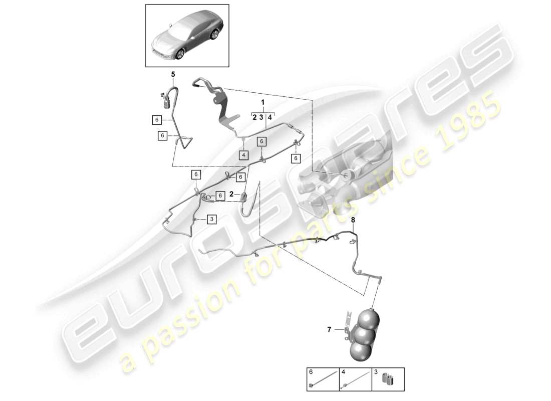 porsche 2021 (panamera 971-1) vakuumsystem abgassystem teilediagramm