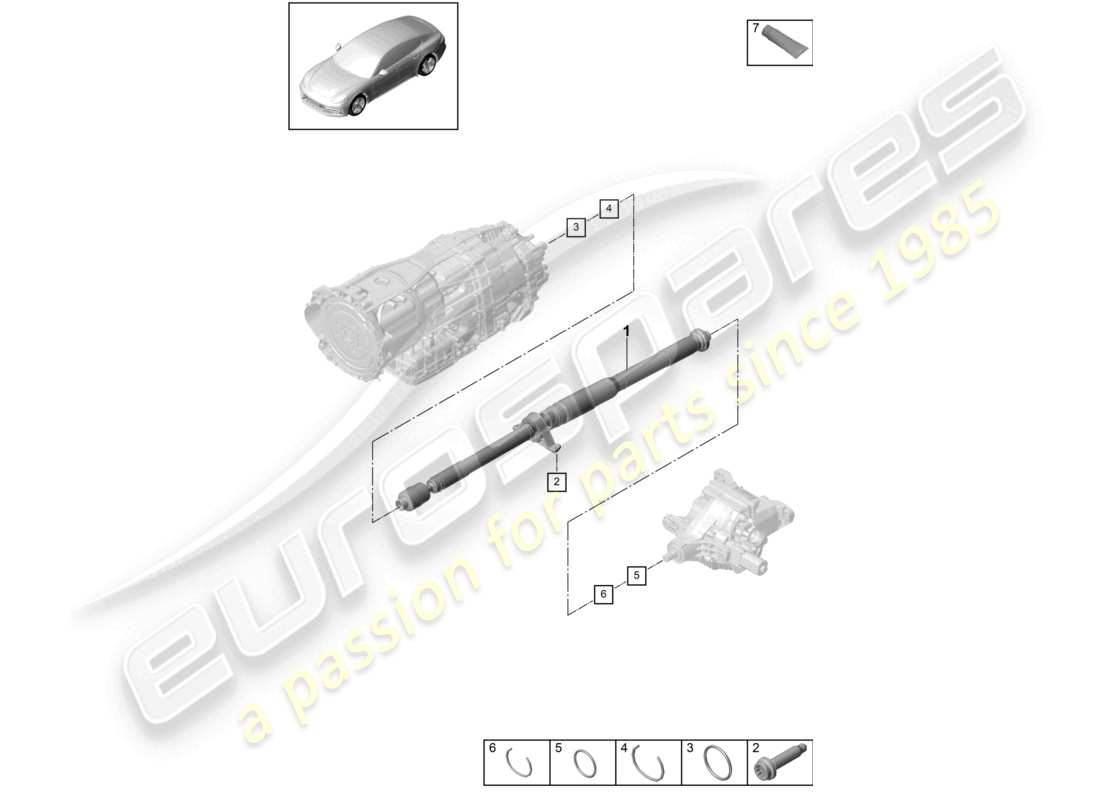 porsche 2021 (panamera 971-1) kardanwelle ersatzteildiagramm