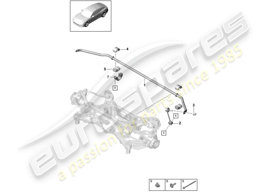 porsche 2021 (panamera 971-1) stabilisator hinterachse teilediagramm