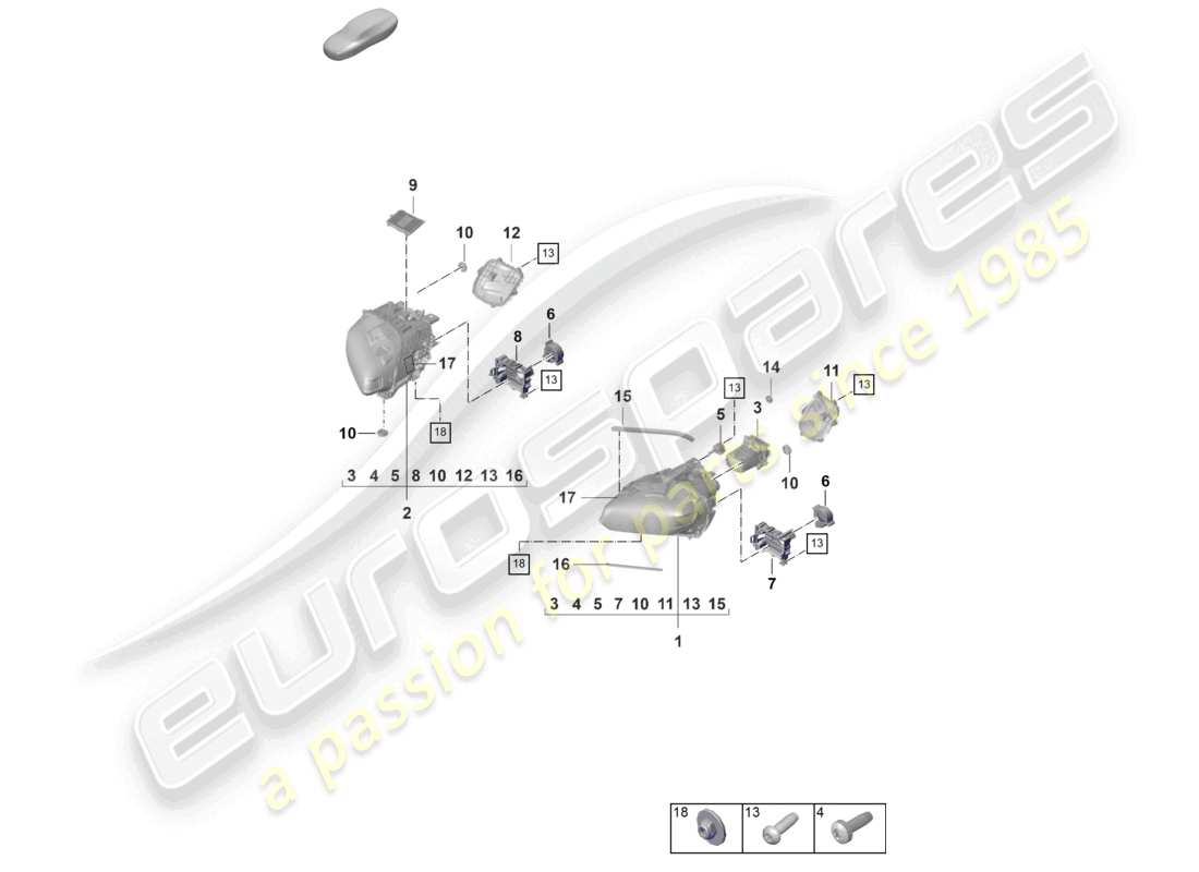 porsche 2020 (taycan 9j1-1) led-scheinwerfer mit matrix-strahl achtung: vor der bestellung die teilenummer im fahrzeug prüfen. siehe technische informationen 9415 (25/24) teilediagramm