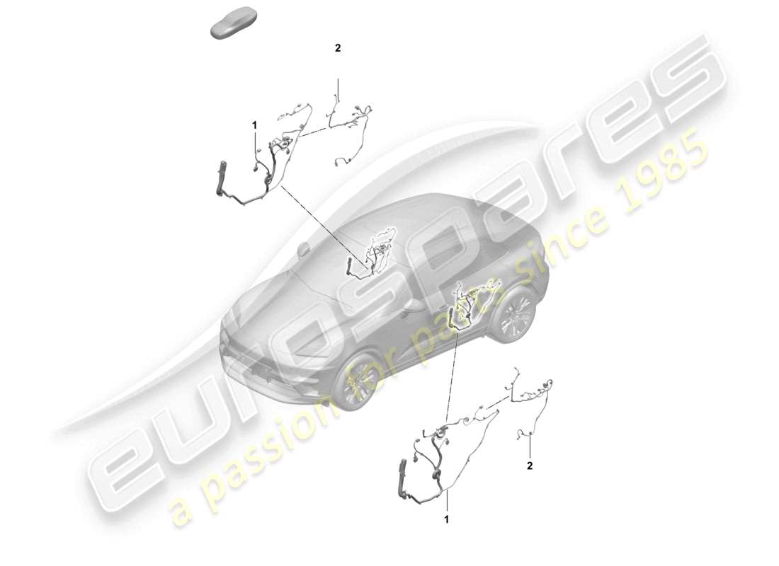porsche 2025 (macan-e) kabelsatz für tür hinten teilediagramm