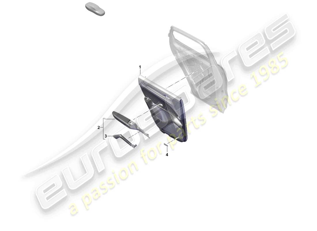 porsche 2025 (cayenne e3 pa) türverkleidungen hintertüren für fahrzeuge mit leder-/dinamica-ausstattung teilediagramm