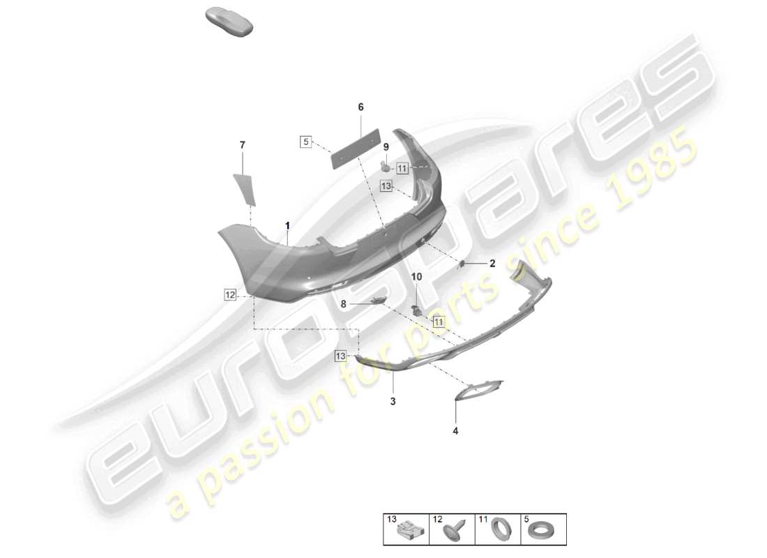 porsche 2024 (panamera 971-2) stoßstange hinten, ersatzteildiagramm