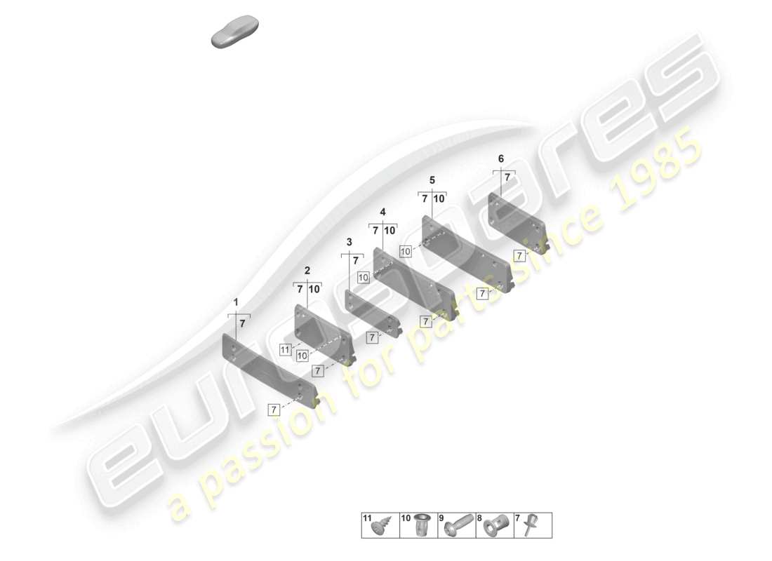 porsche 2023 (panamera 971-2) kennzeichenhalter korea ersatzteildiagramm