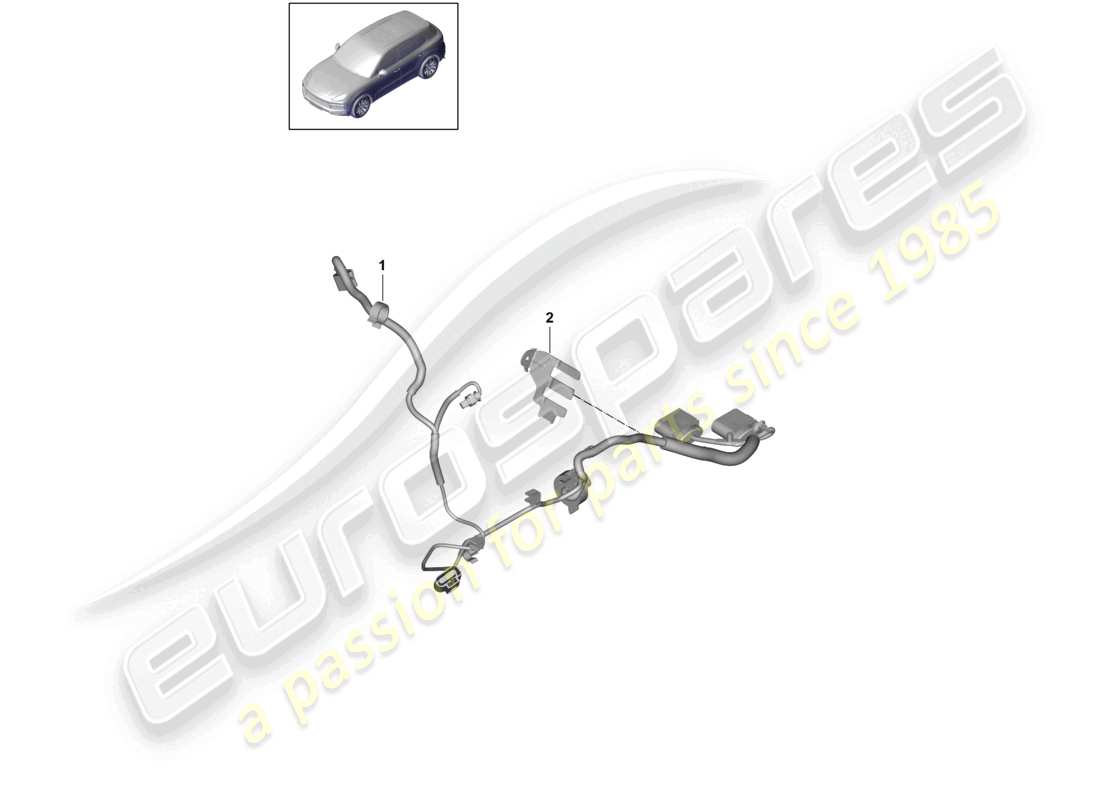 porsche 2022 (cayenne e3 9ya/9yb) kabelbaum für getriebe ersatzteildiagramm