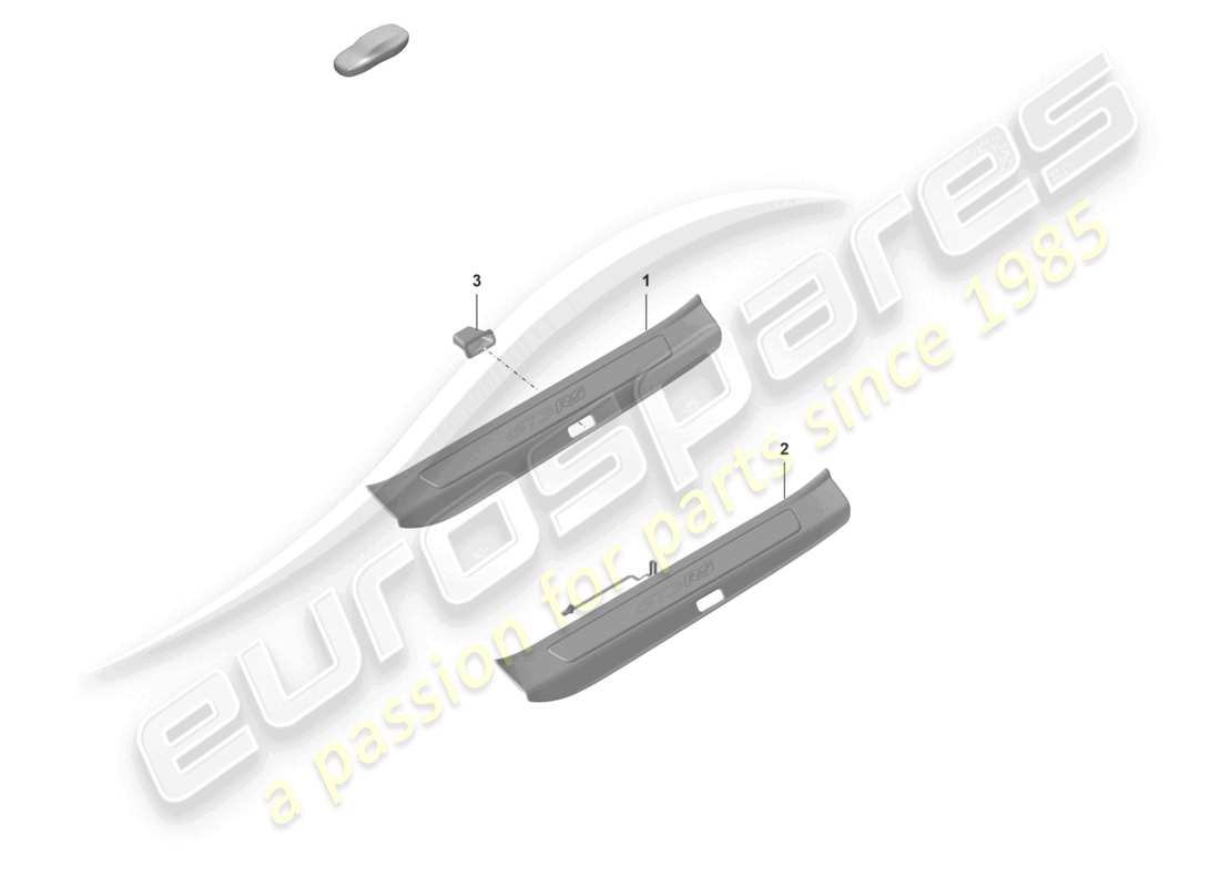porsche 2023 (992-1 gt3/rs/st) einstiegsleiste mit schriftzug ersatzteilzeichnung