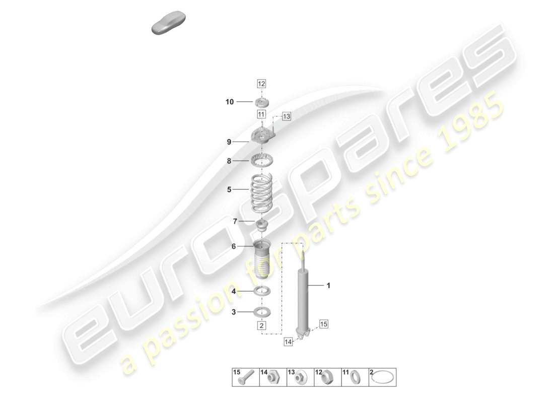 porsche 2020 (992-1 turbo / s) stoßdämpfer (federzyl.) einzelteil teilebild