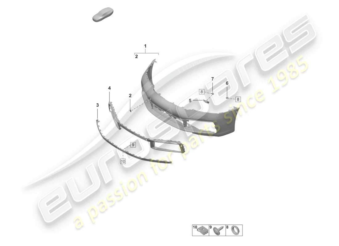 porsche 2023 (992-1) stoßstange vorne, ersatzteildiagramm