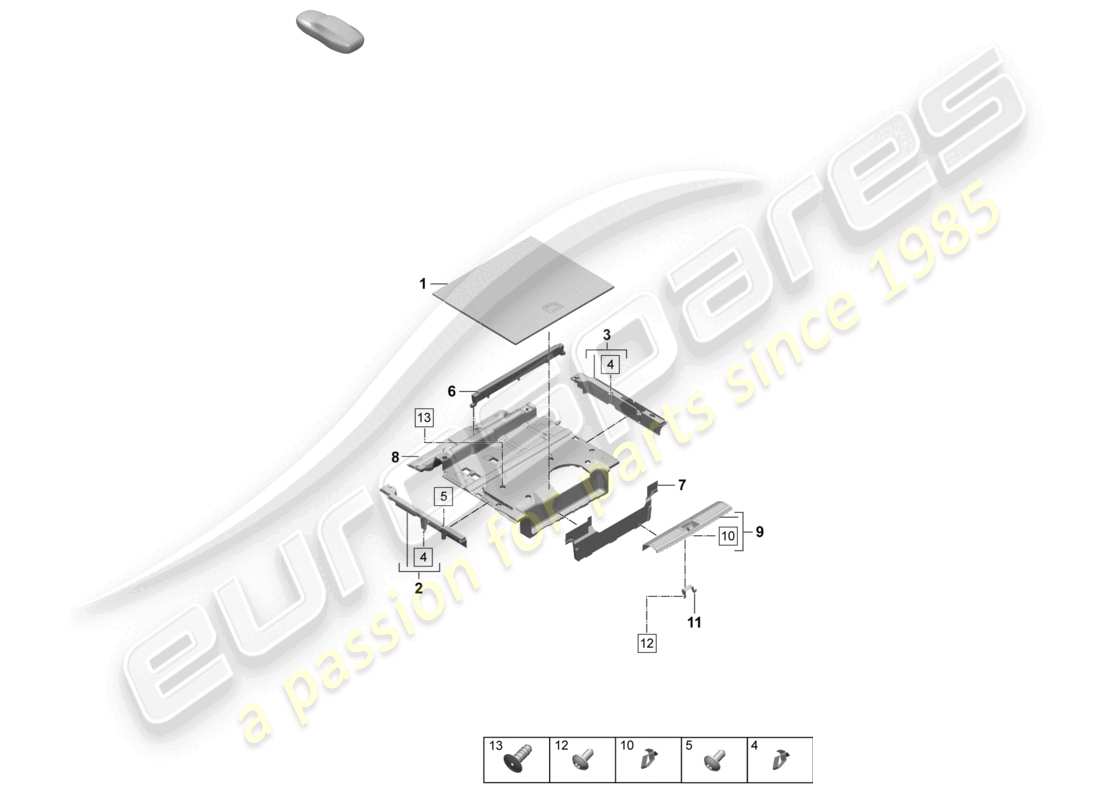 porsche 2025 (macan-e) verkleidung für kofferraum zubehör teilediagramm
