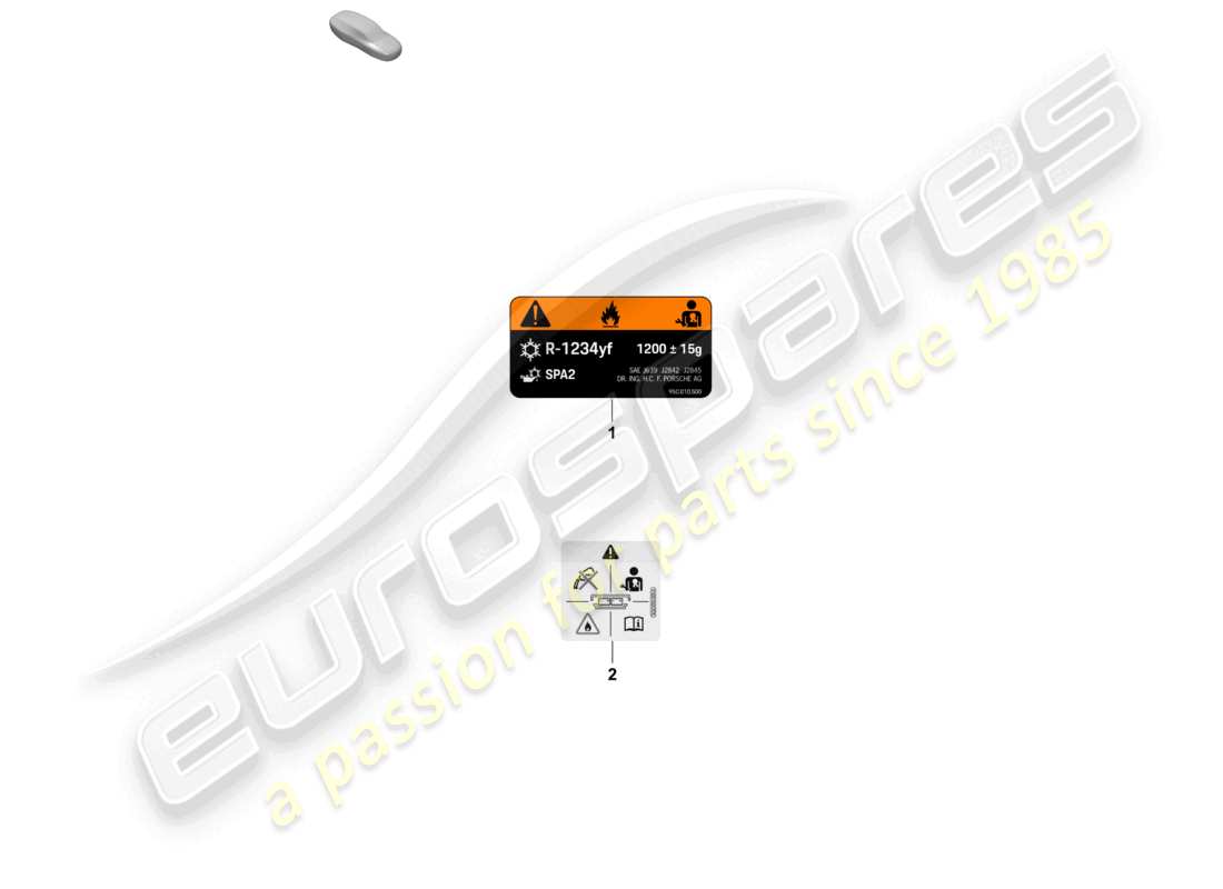 porsche 2025 (macan-e) aufkleber für klimaanlage teilediagramm