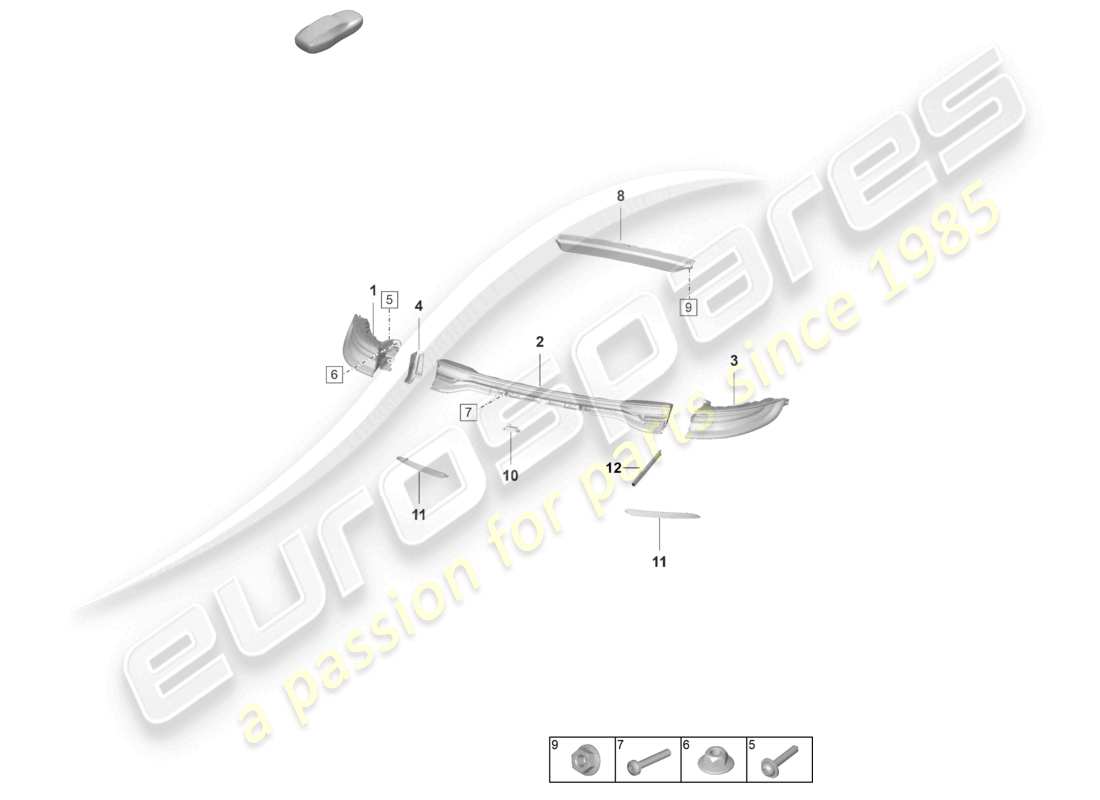 porsche 2024 (panamera 971-2) rücklicht zusätzliches bremslicht kennzeichenlicht teilediagramm