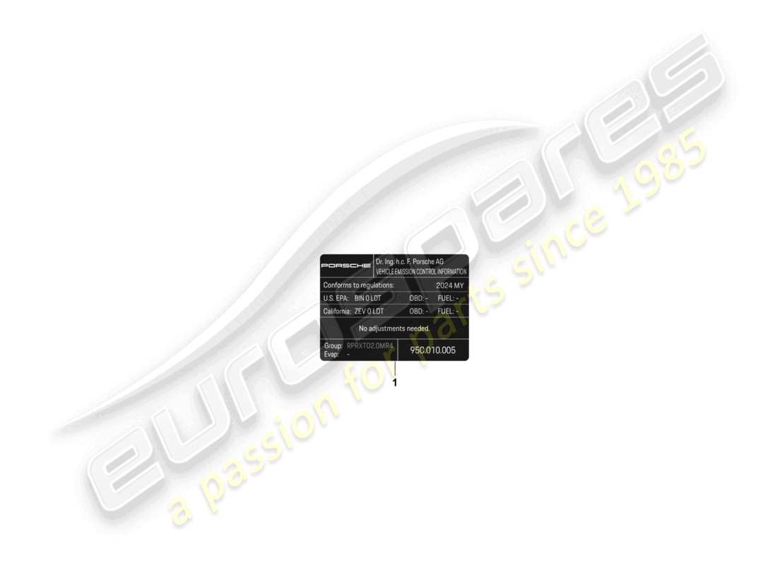 porsche 2025 (macan-e) hinweis motorspezifikationen teilediagramm