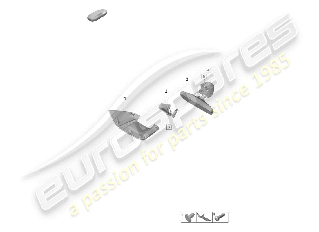 porsche 2022 (panamera 971-2) innenspiegel zubehör teilediagramm