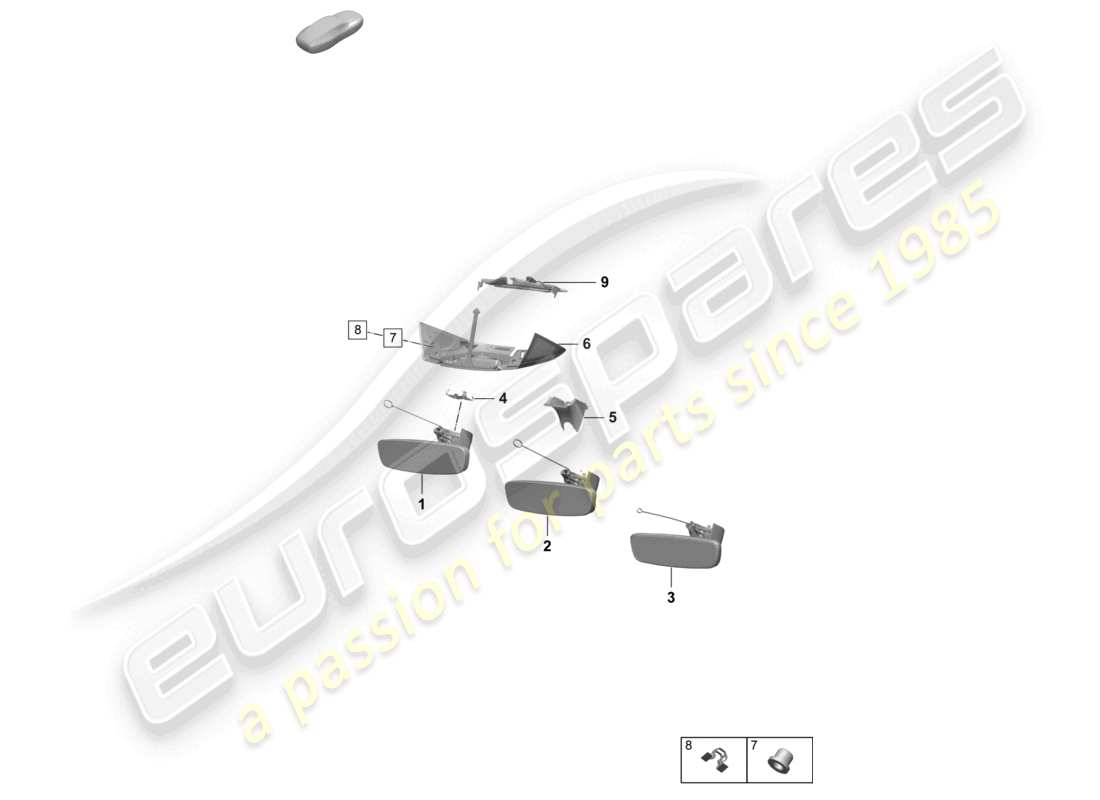 porsche 2025 (macan-e) innenspiegel regensensor zubehör teilediagramm